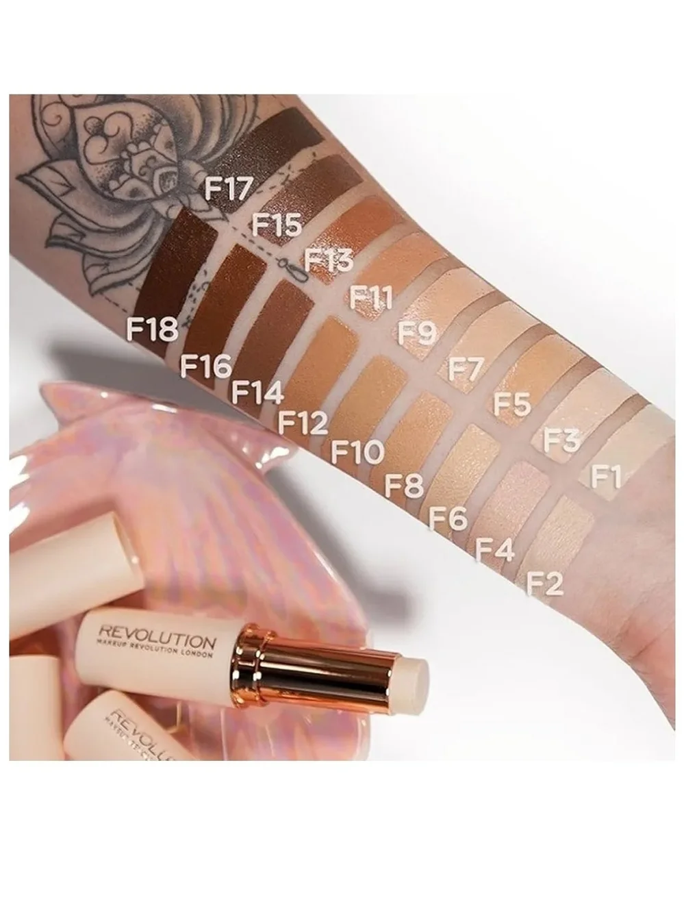 2 pk - F8 - Makeup Revolution Fast Base Stick Foundation